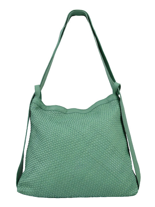 Leather 100 Δερματινη Γυναικεια Τσαντα Back Pack Κωδικος 04-bag-ilbs-6199 Verde-aqua