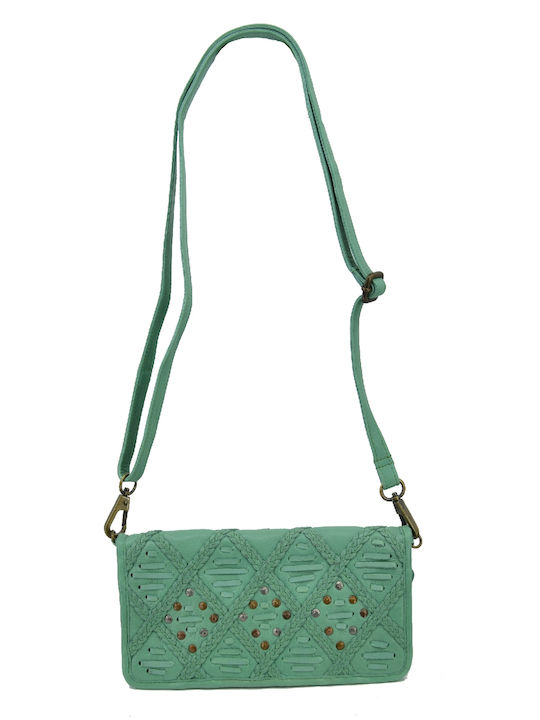 Leather 100 Women's Leather Wallet Bag Code 04-bag-ilbs-6209 Verde-aqua