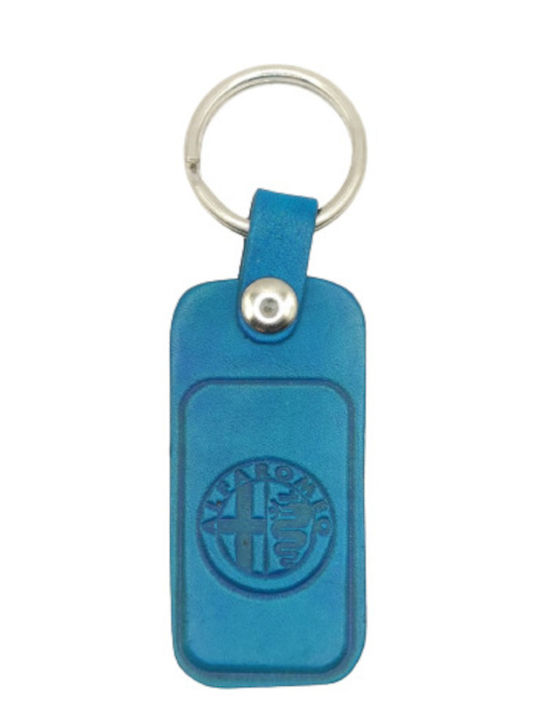Leder Schlüsselanhänger Petrol Blau Alfa Romeo 6165-k