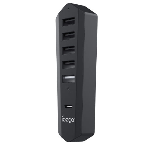 iPega USB 2.0 Hub USB-Hub für PS5 Slim Schwarzes