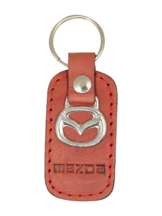 Breloc Din Piele și Metal Burgundy Mazda 7495-k