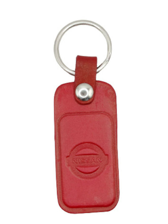 Leder Schlüsselanhänger Burgundisch Nissan 6064-k