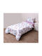 Viopros Kids Sheets Set Single with Elastic Band Cotton White 100x200cm 3 Pieces