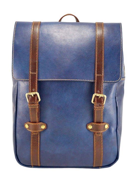 Δερμάτινο Σακίδιο Πλάτης Mybag 60-7134 Blue Μπλε