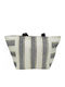 Strandtasche Grau Gestreift Kd.13429