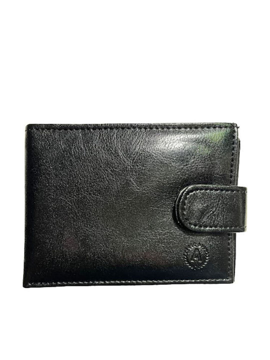 Ανδρικό Πορτοφόλι Κούμπωμα Annie Leather Μαύρο