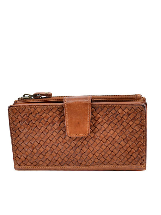 Leder 100 Damenbrieftasche Damen Portemonnaie Code 33-wallet-1456 Tabac Braun