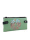 Large Wallet With Integrated Smartphone Pocket With Peace Design Green S.wallet Peace