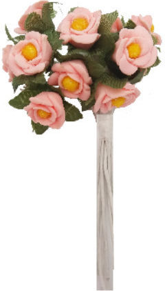 Set Decorative Hair Flowers Pink Yellow In The Center