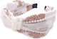 Headband Turban Small Pearls & Ice Tulle