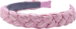 Hair Headband Braid Gold Details Pink
