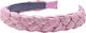 Hair Headband Braid Gold Details Pink