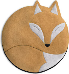 Leschi Heating Pillow for Waist & Stomach Organic Wheat Seeds "Luca the Fox" 25x25x4cm Sand