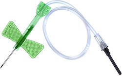 Polymed Scalp Vein Set Closed Circuit Vacuum Tubes 21G Green 100 Pieces
