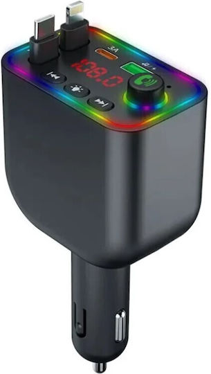 Andowl FM Transmitter Αυτοκινήτου Qc98 Bluetooth με Bluetooth / Type-C