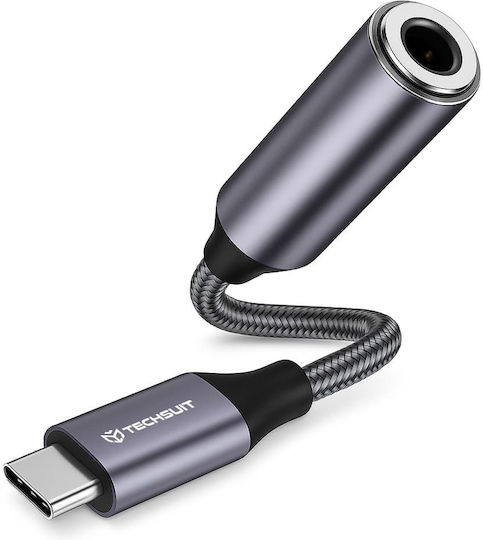 Techsuit Ac8 Converter USB-C male to 3.5mm female Gray 1pcs