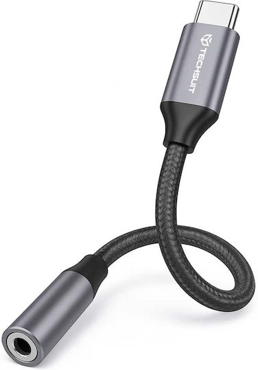 Techsuit Ac12 Μετατροπέας USB-C male σε 3.5mm female Γκρι 2τμχ