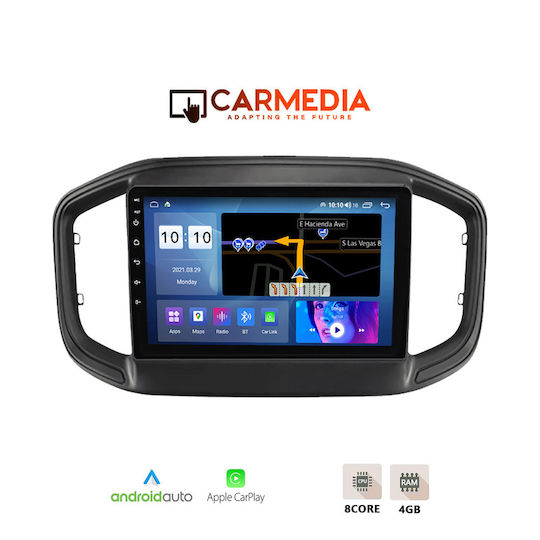 Carmedia Auto-Audiosystem für Fiat Straße 2020 (Bluetooth/USB/WiFi/GPS/Apple-Carplay/Android-Auto) mit Touchscreen 9"