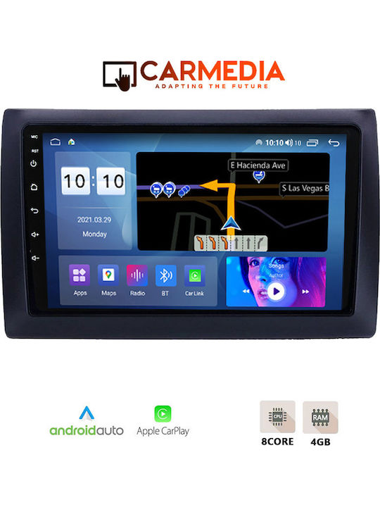 Carmedia Car Audio System for Fiat Stilo 2001-2008 (Bluetooth/USB/WiFi/GPS/Apple-Carplay/Android-Auto) with Touch Screen 9"