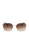 Tipi Diversi Damen Sonnenbrille mit Goldenem Metallrahmen und Goldenem Glas TD4058/S0352
