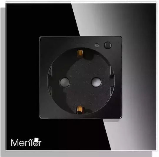 Single Mortice Πρίζα Ρεύματος Wi-Fi Neagră 1buc