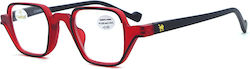 Cammello 23012 Lesebrillen +4.00 Schwarz Rot