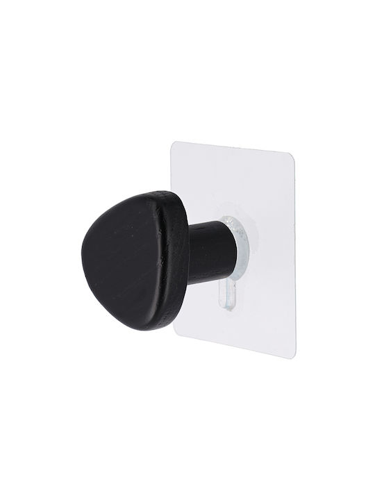 Άγκιστρο Μπάνιου Μονό με Αυτοκόλλητο ​5.5x4cm Μαύρο