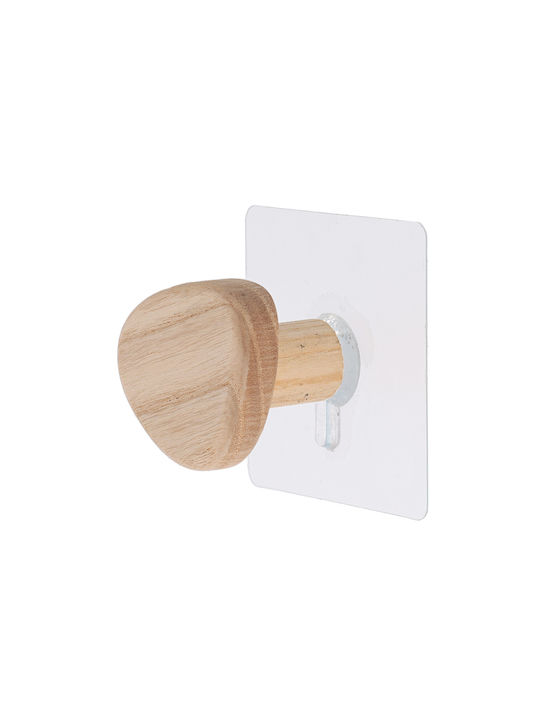 Άγκιστρο Μπάνιου Μονό με Αυτοκόλλητο ​5.5x4cm Ασημί