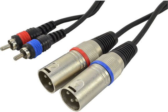 Cobra Cable 2 x XLR Male - 2 x RCA Male Black 1.5m CL050-015