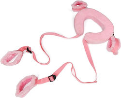 Clifcu Erotic Bondage Accessory Adjustable Leg Straps Neck Pillow Pink