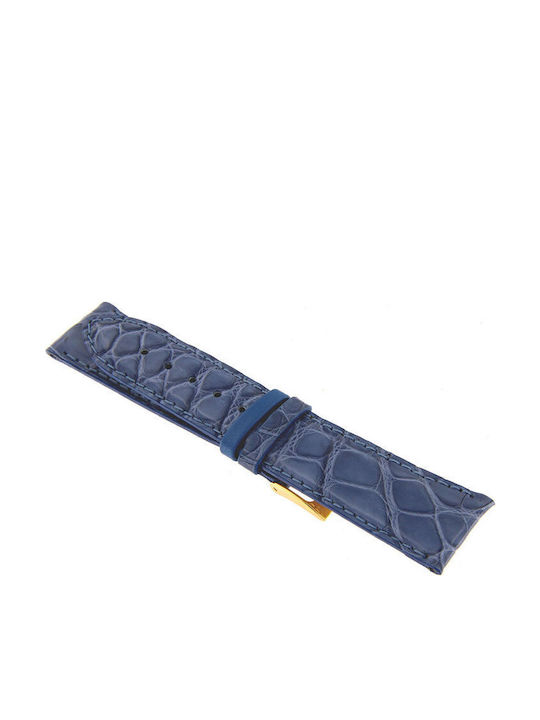 Curea Din Piele Albastru Deschis Culoare Albastru Cusătură 22mm