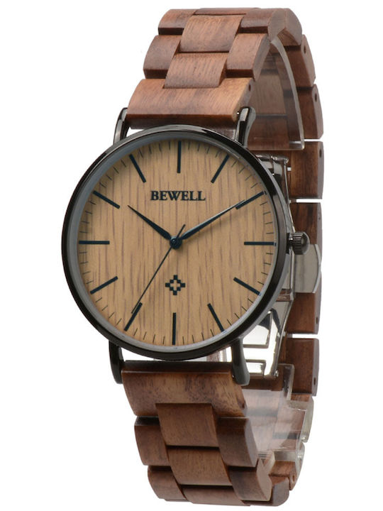 Ξύλινο Ρολόι Bewell Hebe Acacia 41mm 3atm