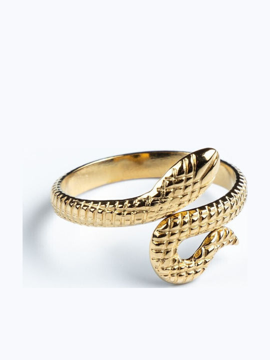 Inel Din Oțel Placat Cu Aur Cuoro Golden Snake