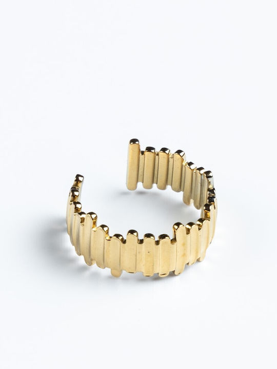 Steel Gold Ring Cuoro Golden Grass