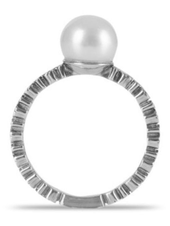 Tous Women's Silver Solitaire Pearl Ring 51-272-553-0