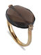 Tous Women's Gold Plated Silver Ring Brown Honey Stone 71-216-557-1