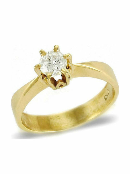 Einzelner Steine Ring Gold 9 Karat Zirkonsteine