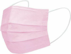 Medical Face Masks Type IIR 3-Ply Surgical Face Masks Elastic Pink 10 Pieces