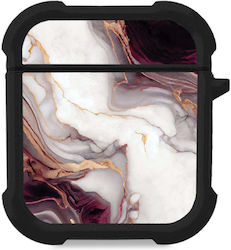 Калъф Силикон Marble Series AirPods 1/2 Бордо