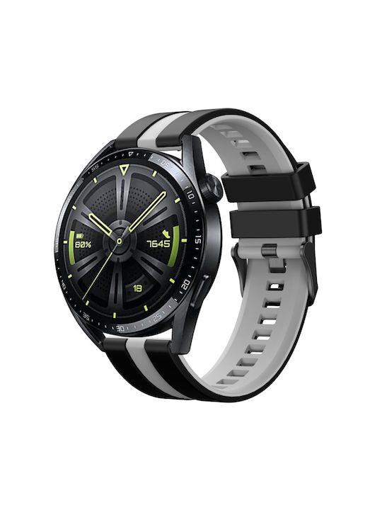 Amazfit GTR 2 22mm Two-Tone Sports Silicone Watch Strap Black+Gray