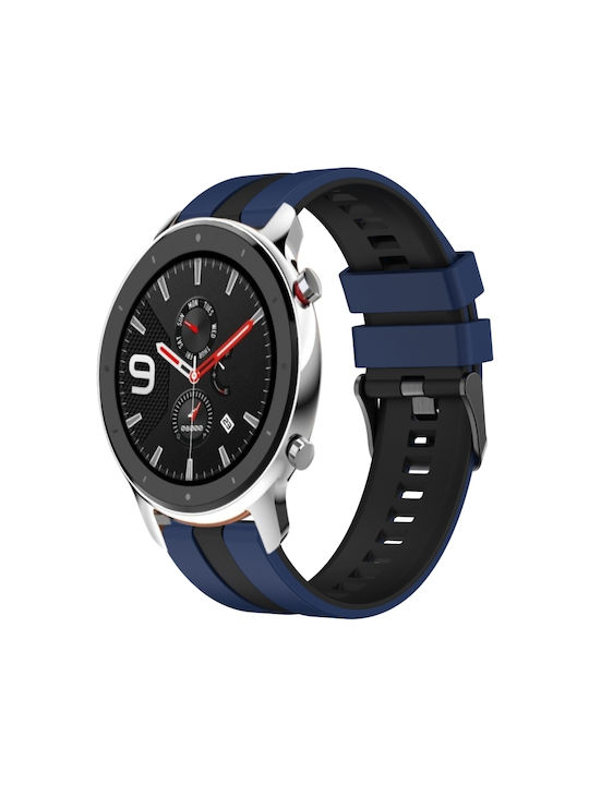 Amazfit Gtr 4 22mm Two-Tone Sports Silicone Watch Strap Blue+Black