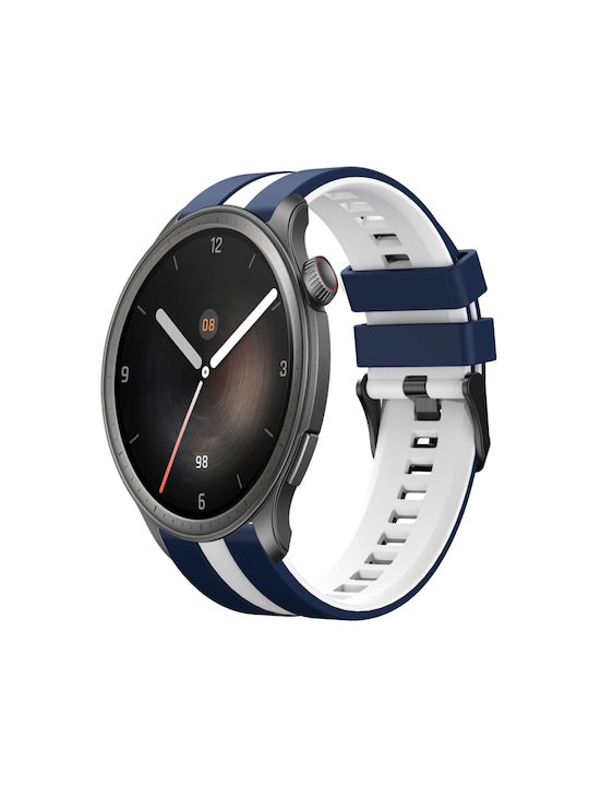 Amazfit Balance 22mm Δίχρωμο Αθλητικό Μπρασελέ Σιλικόνης Μπλε+λευκό