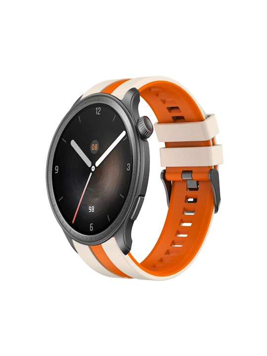 Amazfit Balance 22mm Zweifarbiger Sport Silikonarmband Starlight + Orange