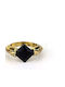 Harry Potter Lord Voldemort Tom Riddle Quintessential Gold Tone Ring with Black Stone