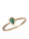 Single Stone Ring in 18K Gold with Emerald
