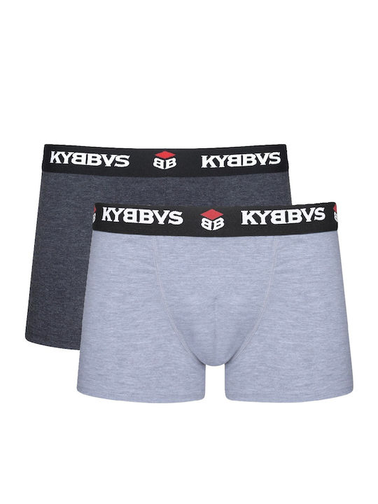 Kybbvs Ανδρικά Μποξεράκια Γκρι/Ανθρακί 2Pack