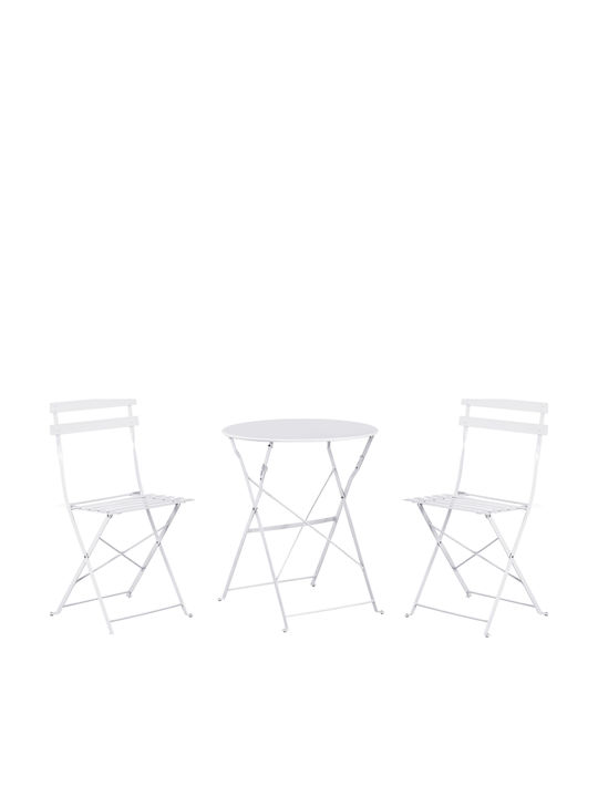 HomeMarkt Garden & Outdoor Furniture Sets Sophie 3 Pieces White