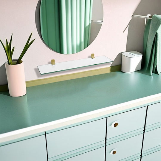 Inter Ceramic An der Wand montiert Badezimmerregal Glas Gold