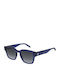 Benetton Men's Sunglasses with Blue Plastic Frame and Transparent Gradient Lens