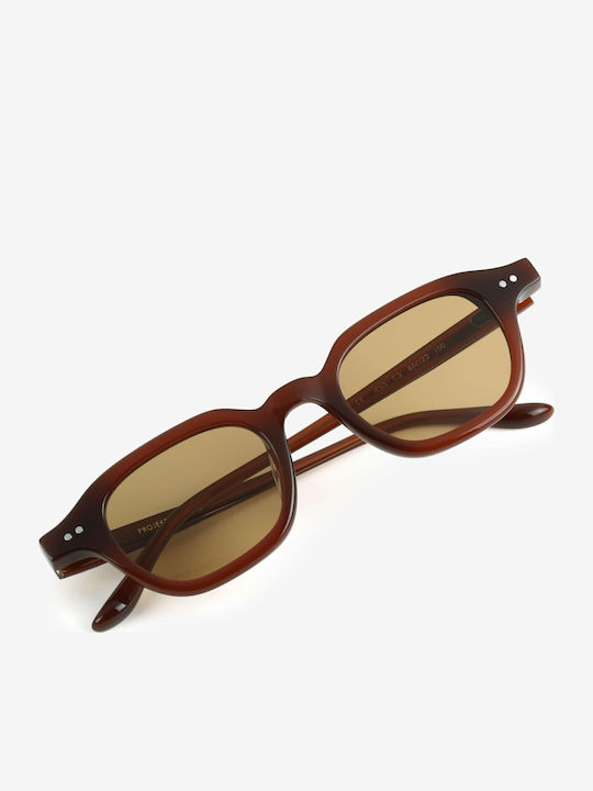 Projekt Produkt Sunglasses Brown with Acetate Frame & Transparent Lens